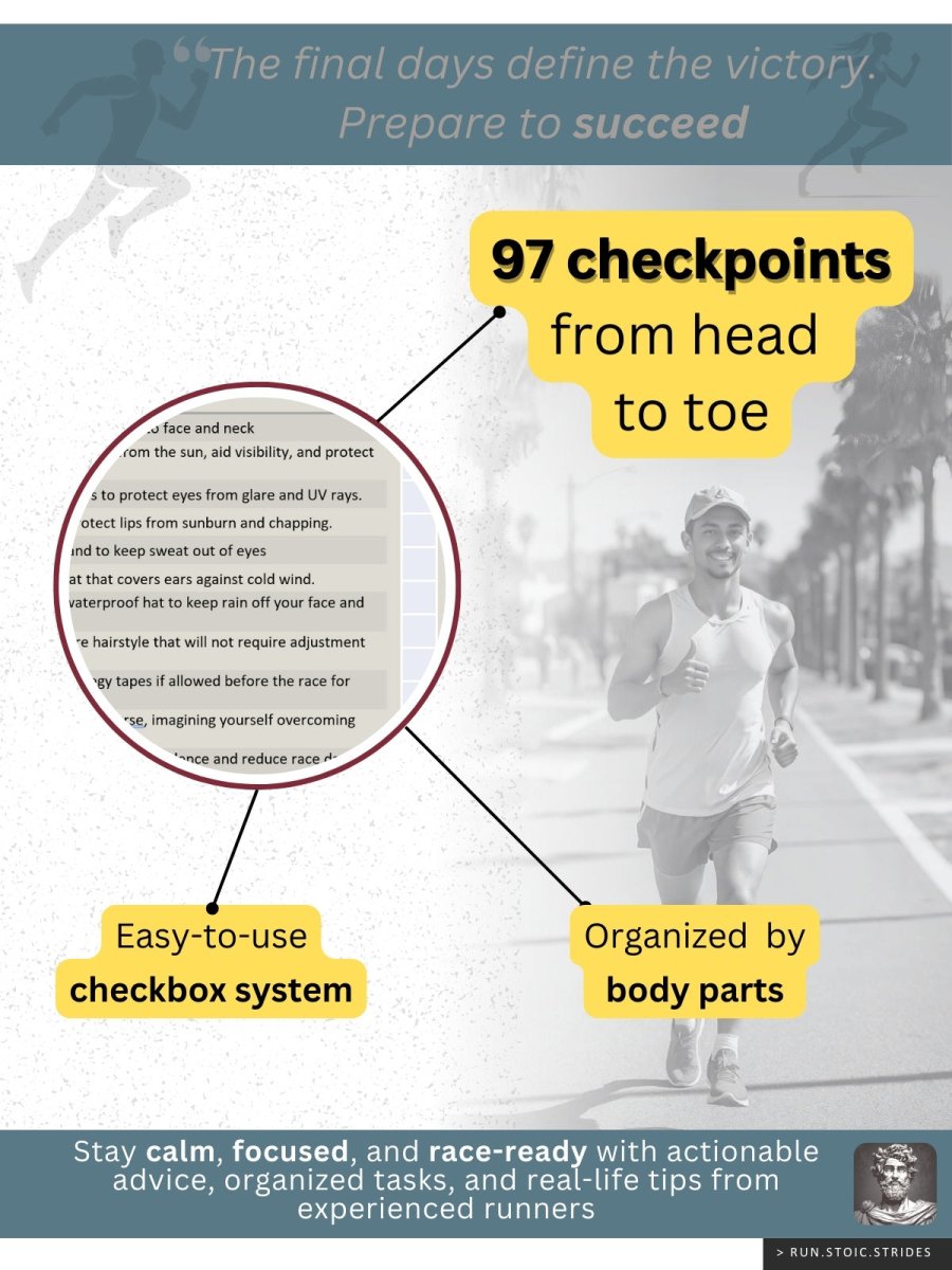 🏅 Race Day Checklist - [PDF version] - Run.Stoic.Strides